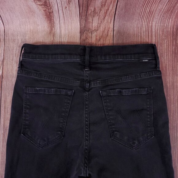 Mother Stunner Zip Ankle Step Fray Not Guilty Womens Size 29 Black Raw Hem Jeans - Picture 5 of 14